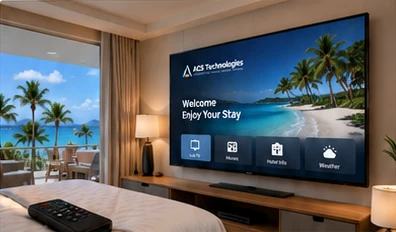 Premium guest-house hospitality television interface